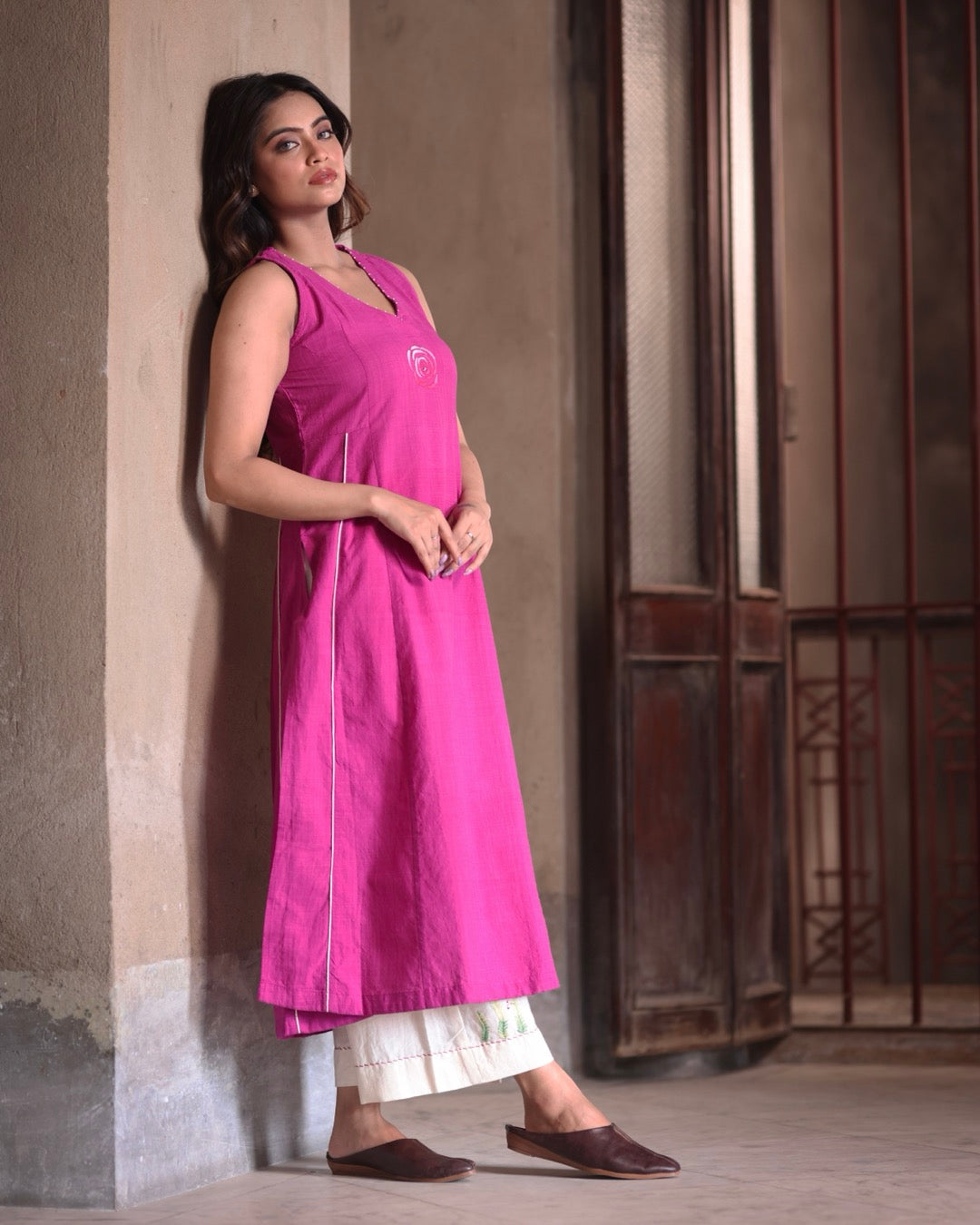 Ruby Rose handwoven  kurta set