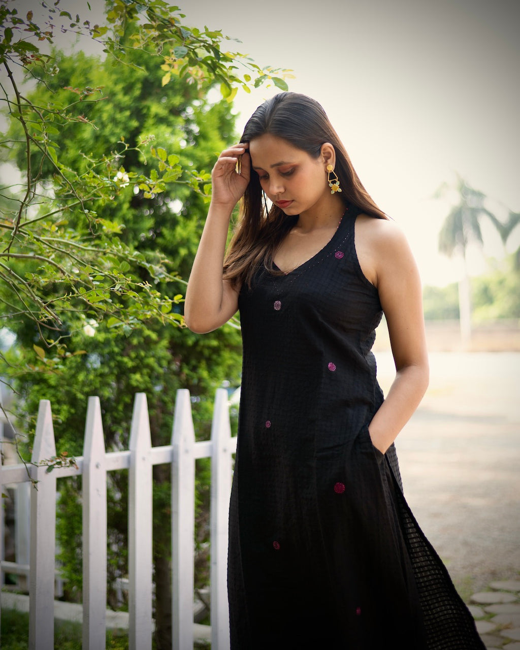 Shop black halter tunic set online at bebaakstudio.com