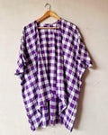 Shop Overlay: Purple gingham kimono overlay online at bebaakstudio.com
