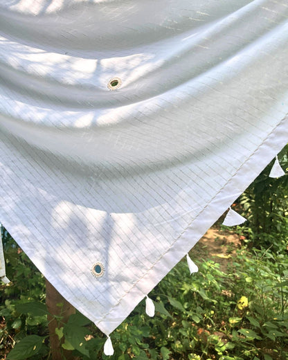 Shop White cotton mirror Embroidered Dupatta online at bebaakstudio.com