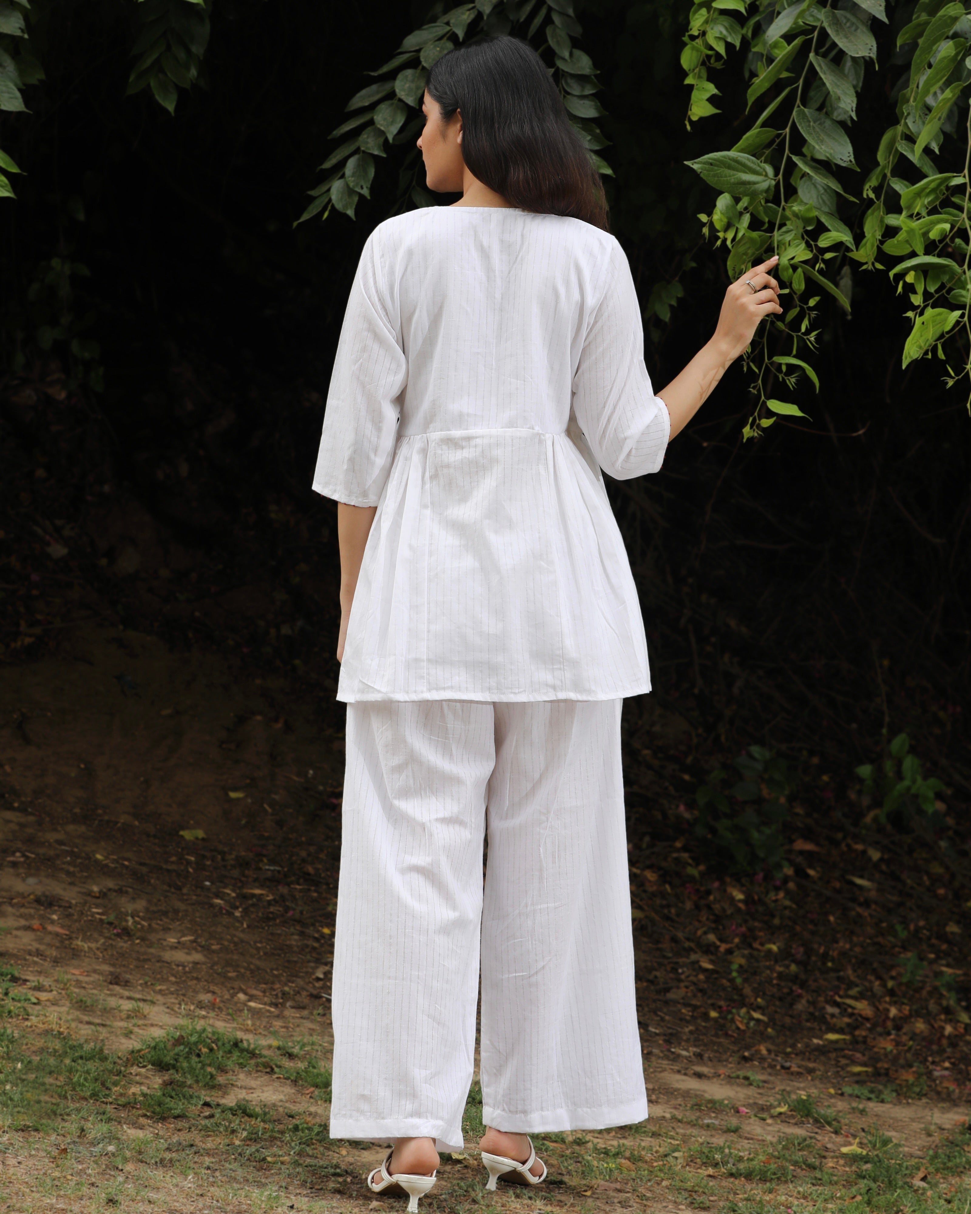 White Anghrakha tunic set