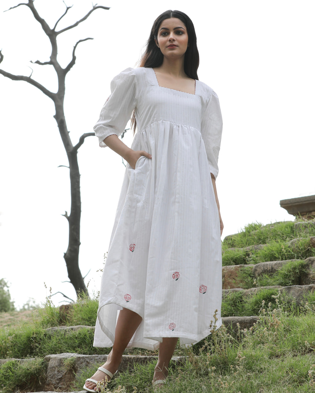 Shop maxi white dress from bebaak