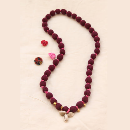 Maroon long necklace