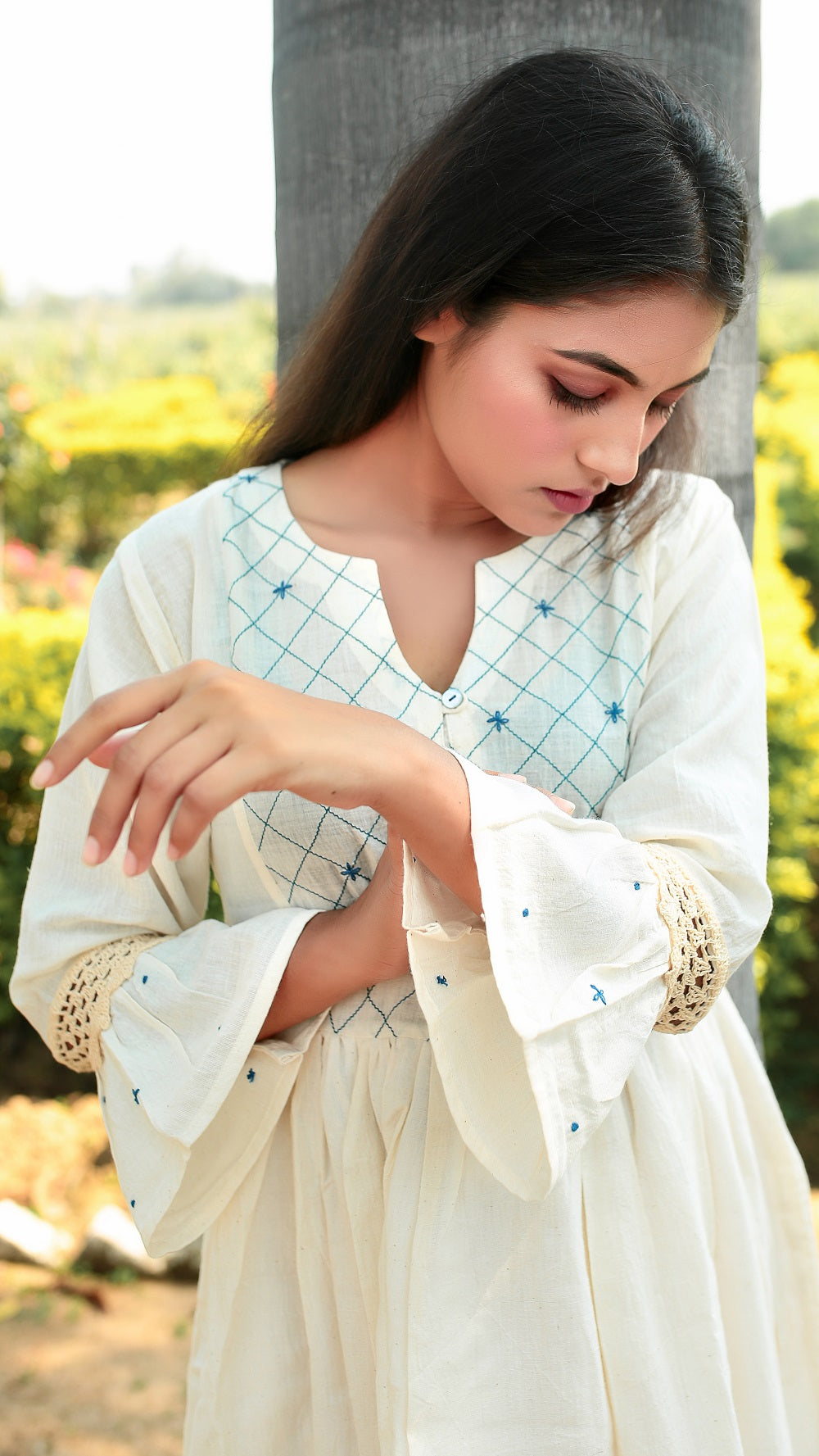 Flounce Sleeved Masakali Dress online at bebaakstudio.com