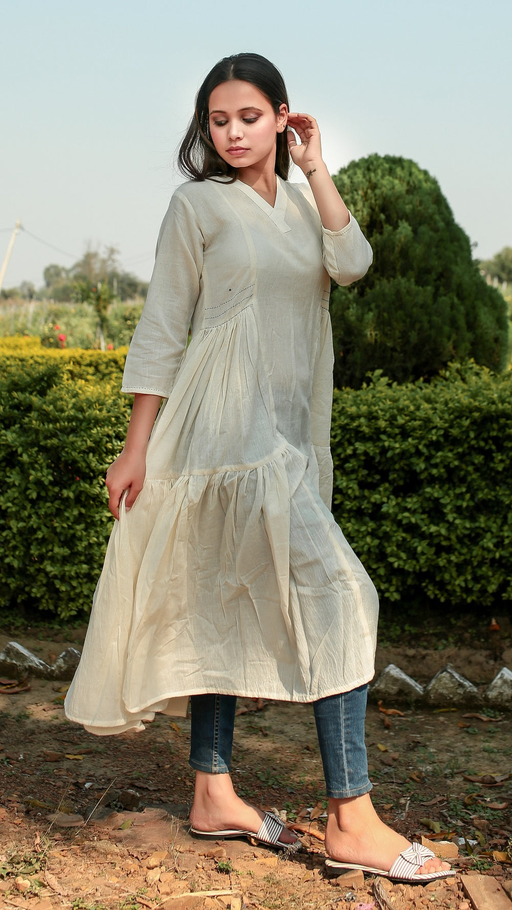 Kora flared masakali tunic online at bebaakstudio.com