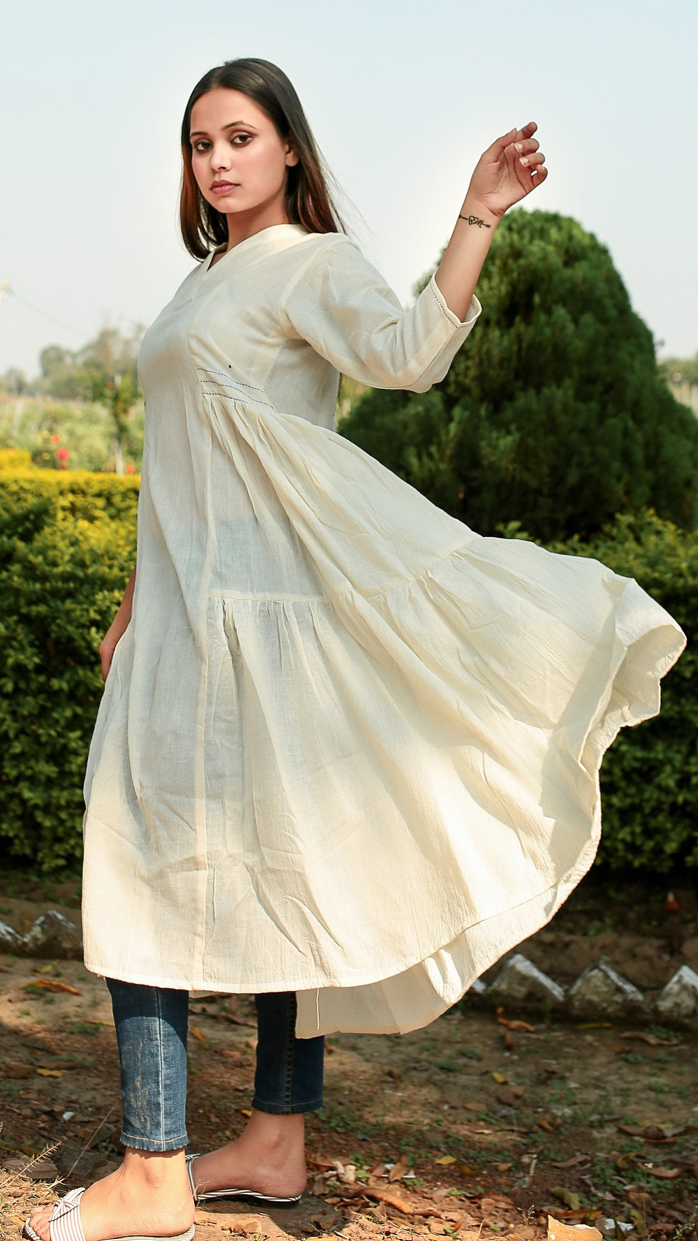 Kora flared masakali tunic online at bebaakstudio.com