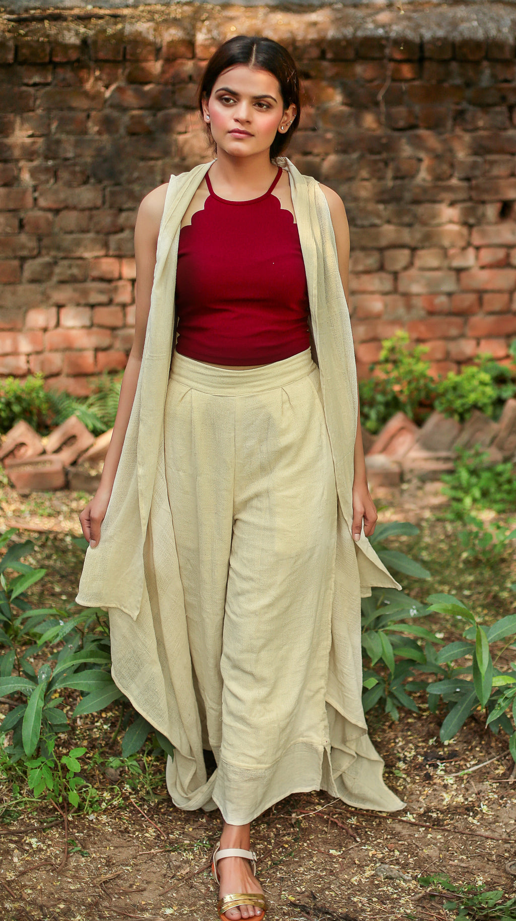 Kora box pleated palazzo