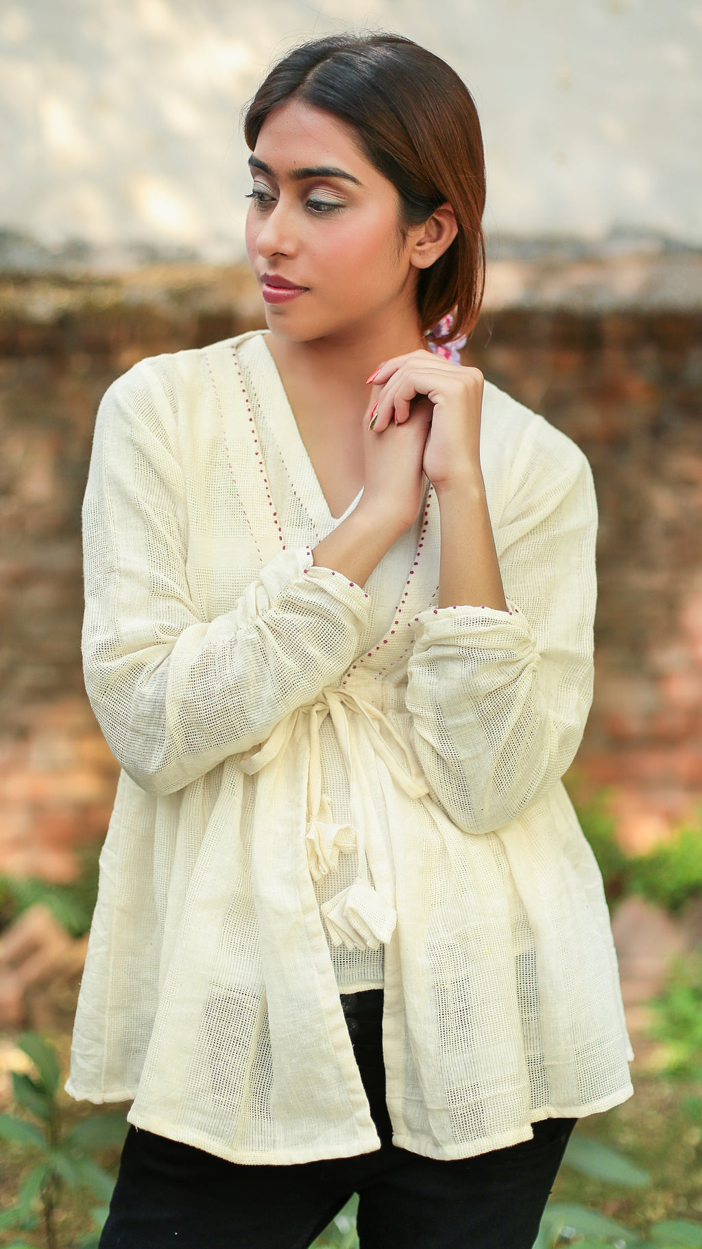 Kora gathered drawstring top