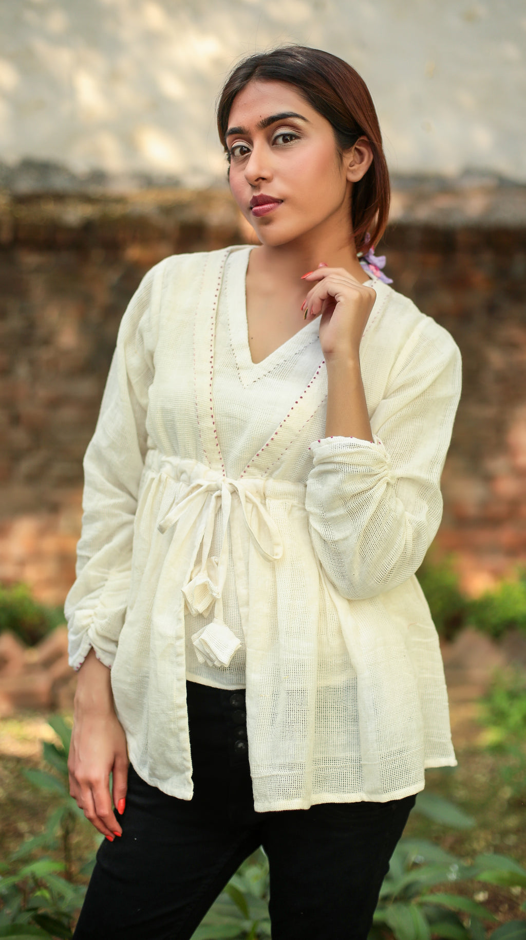 Kora gathered drawstring top