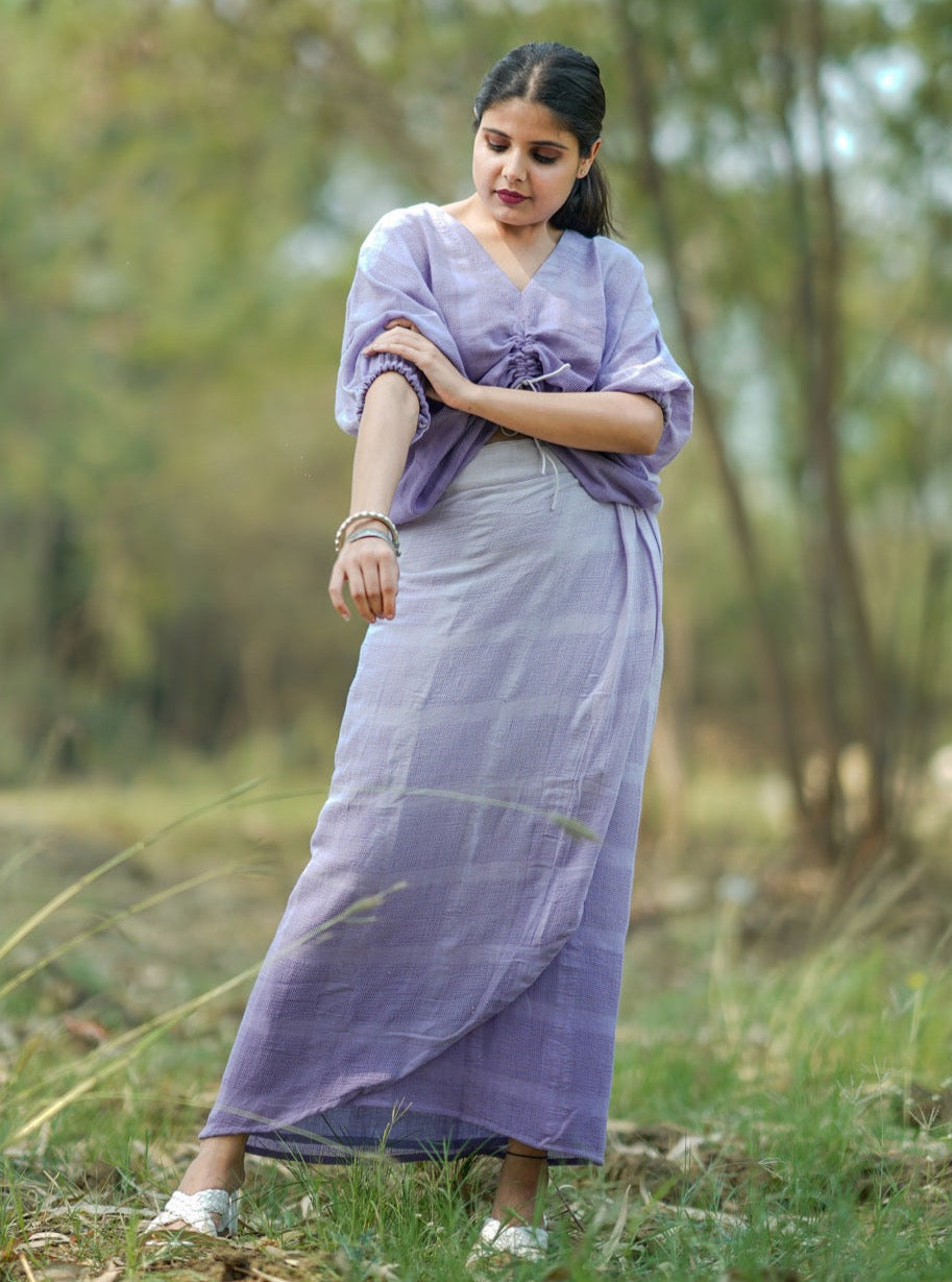 Shop wrap skirt set from Bebaak