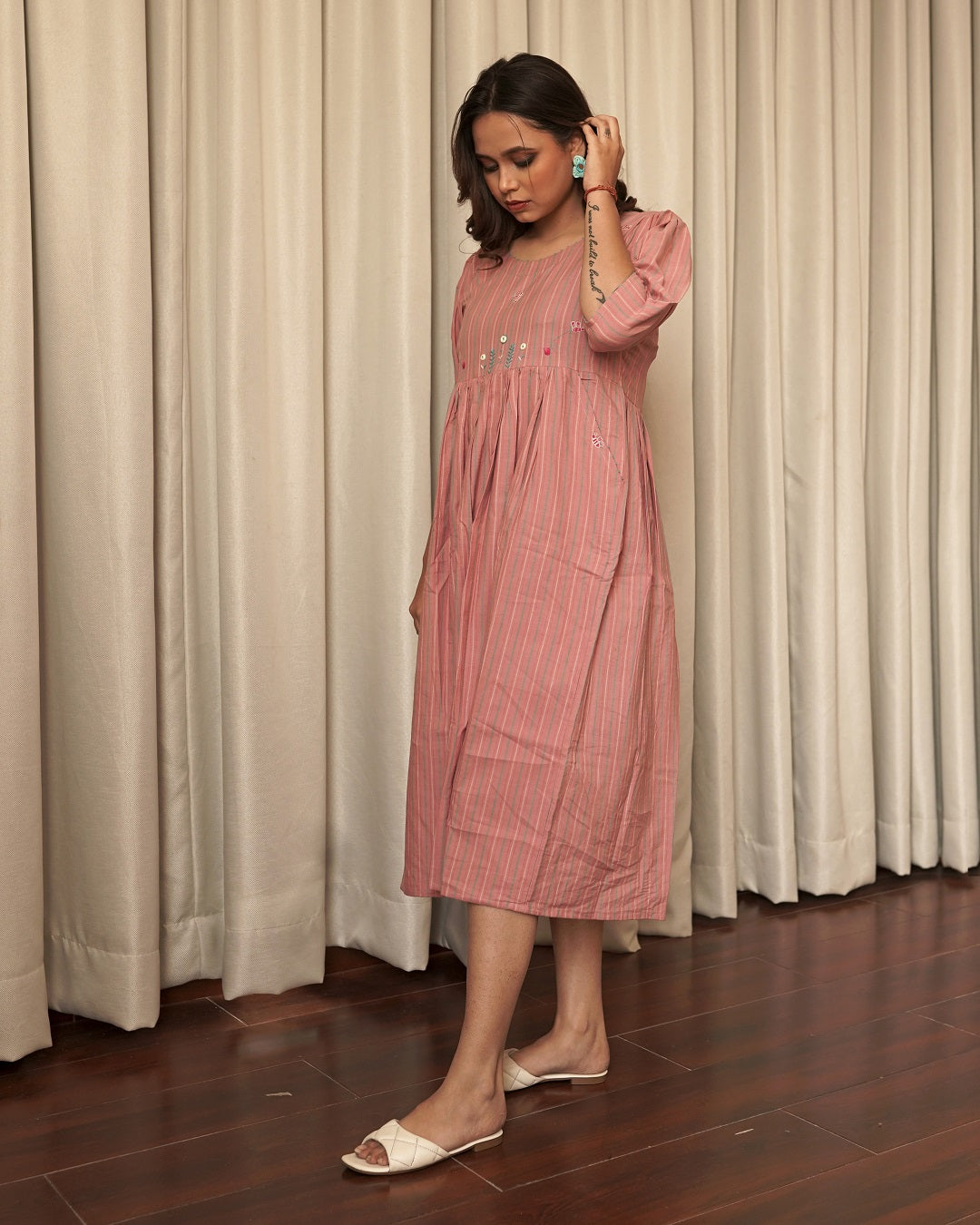 Shakha gathered dress