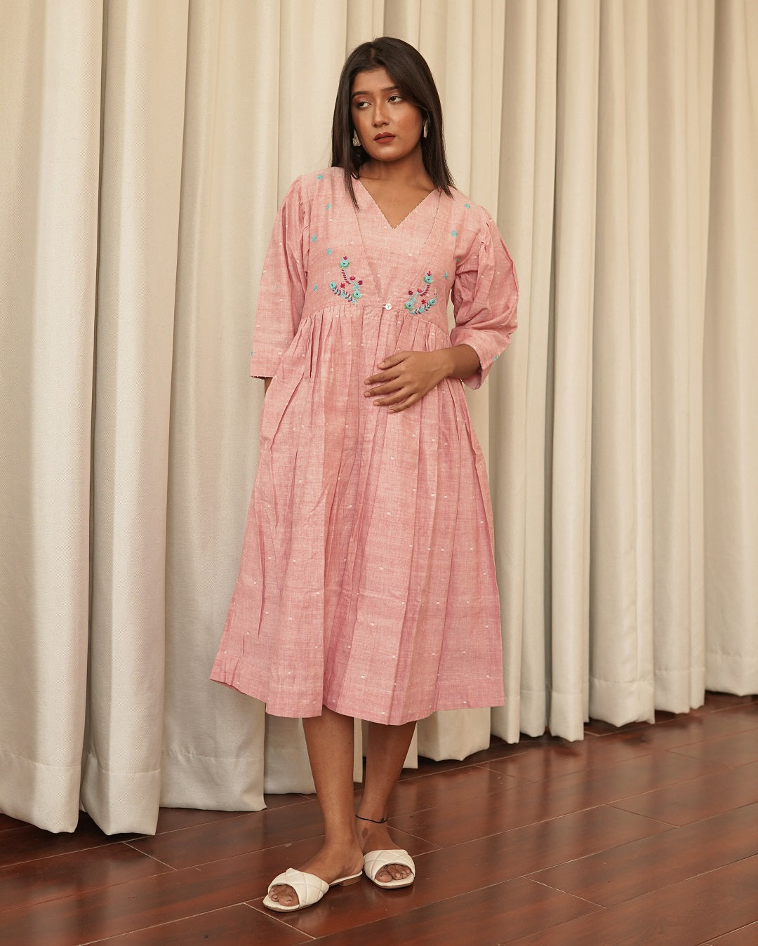 Pankhuri layered midi dress : 2 pc set