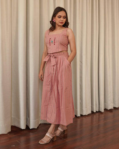 Shakha pleated skirt set