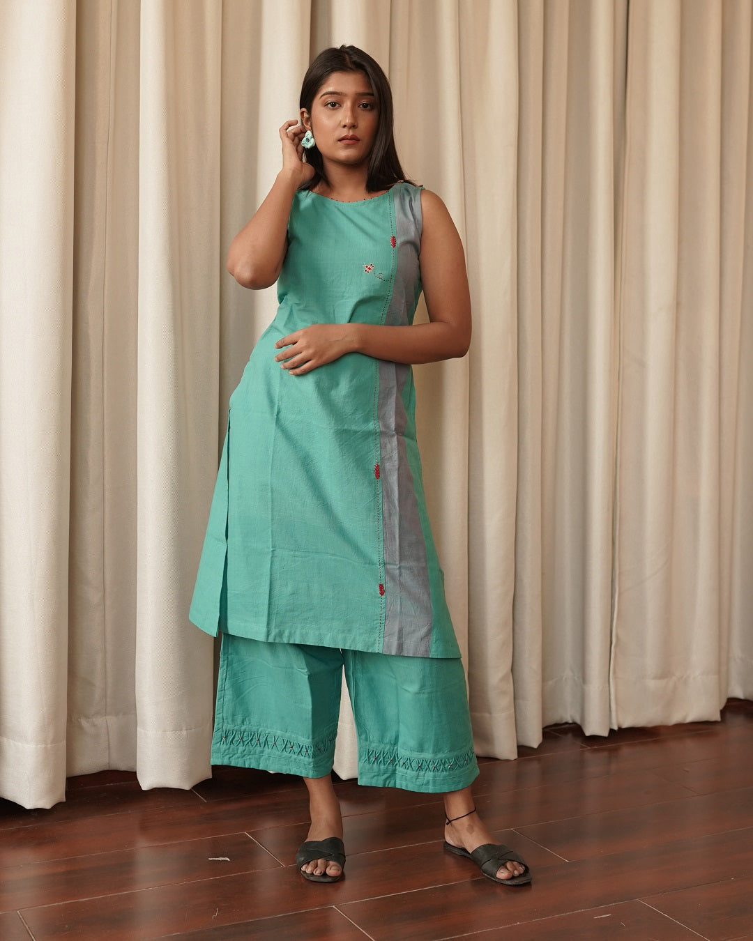 Jheel tunic set: straight cut