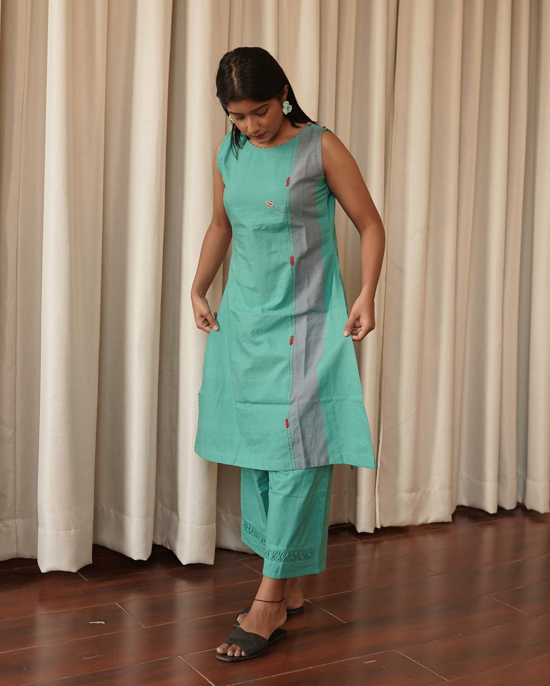 Jheel tunic set: straight cut