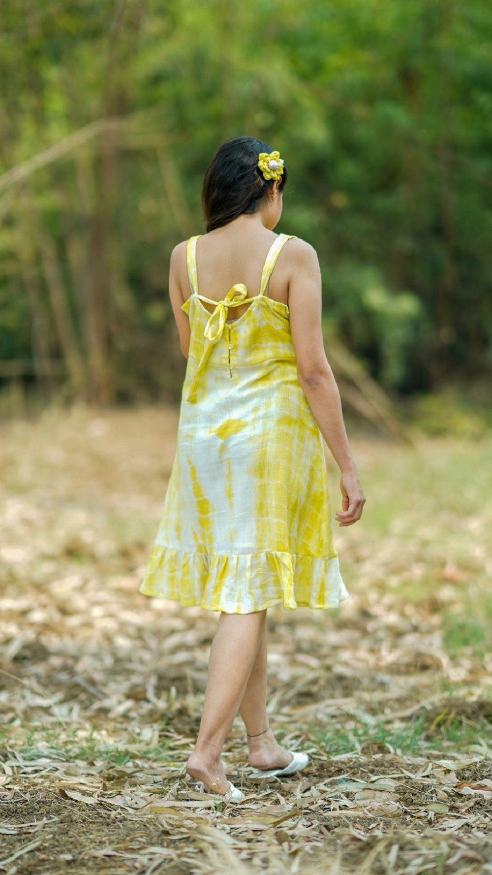 Shop cute yellow A line dress from bebaak