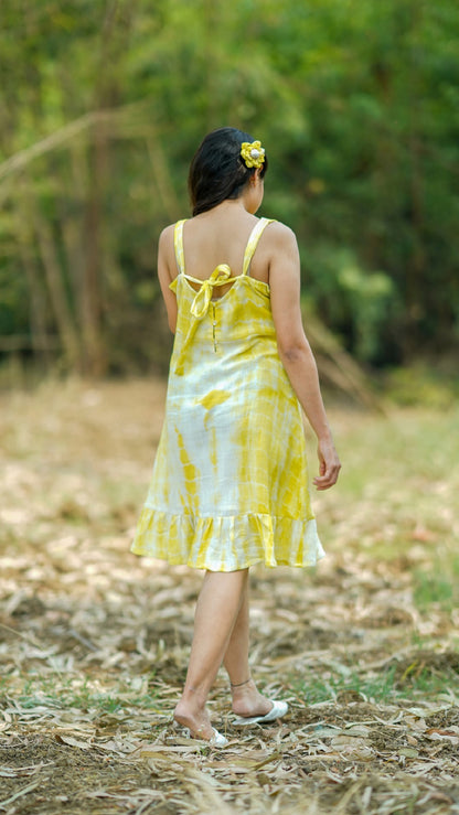 Shop cute yellow A line dress from bebaak