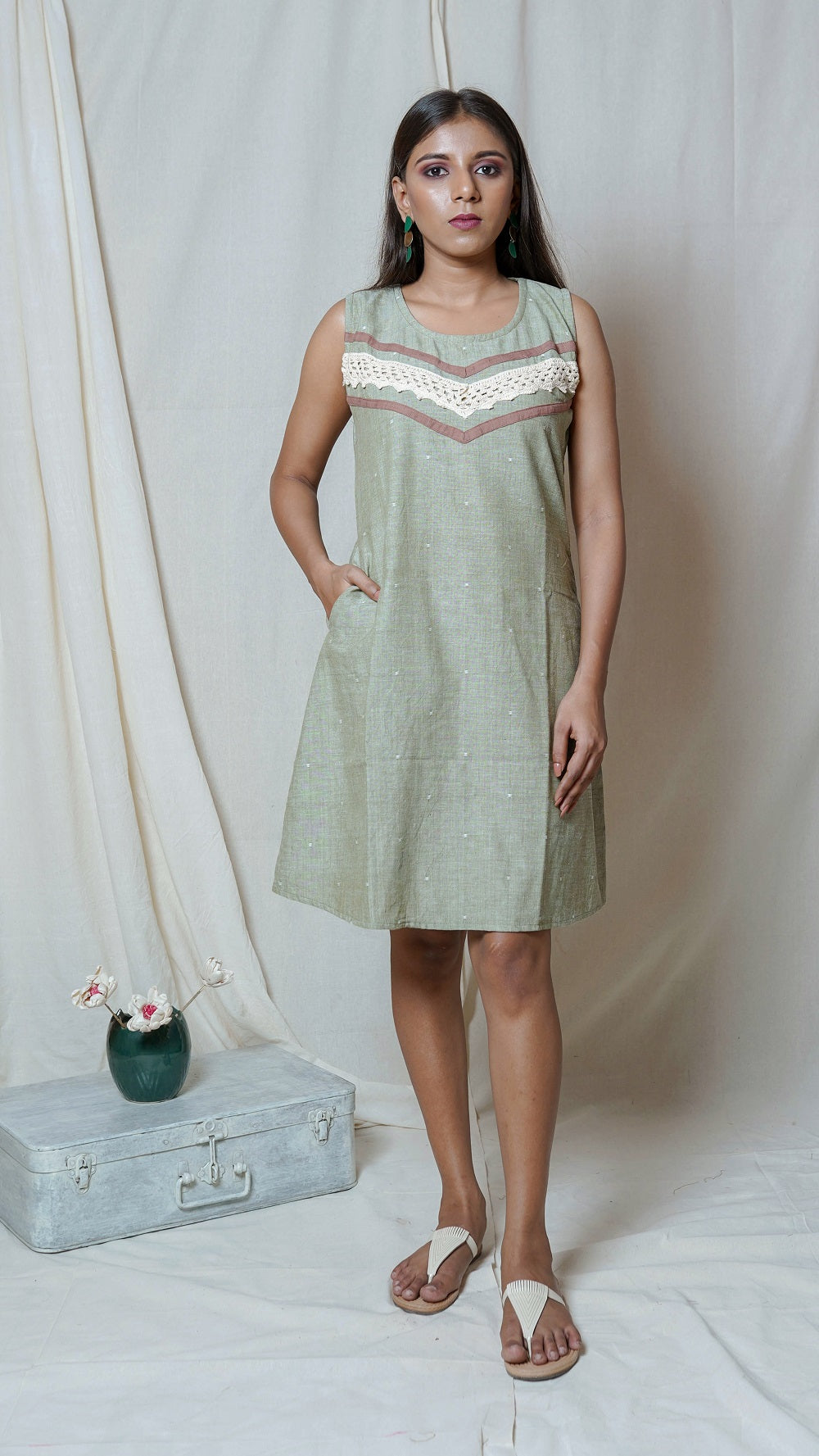 Shop Olive shift dress online at bebaakstudio.com