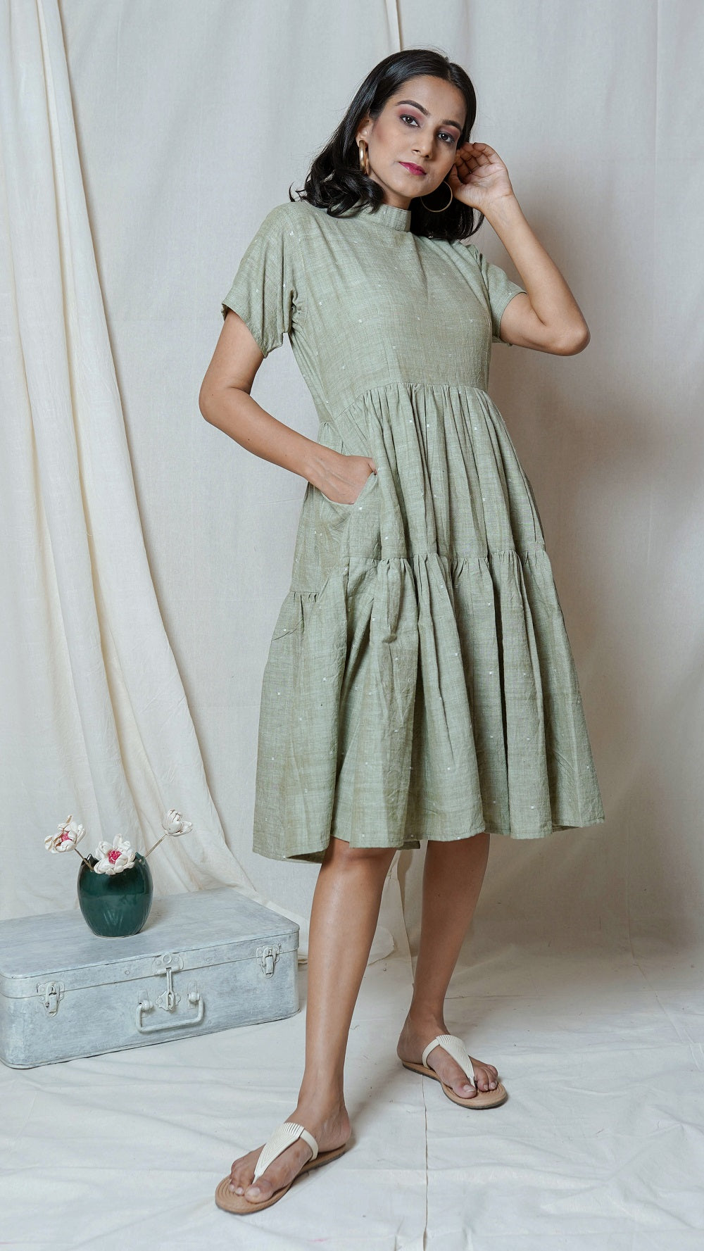 Shop Olive tier dress online at bebaakstudio.com
