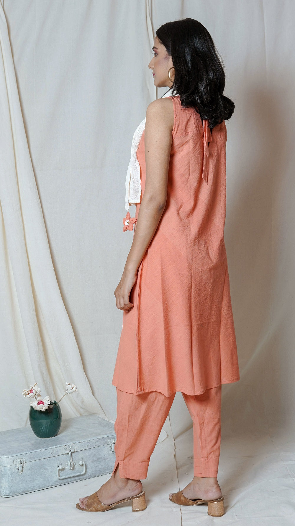 Shop Peach tunic set online at bebaakstudio.com