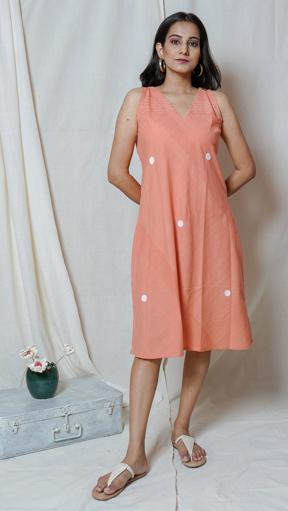 Shop peach maxi dress online at bebaakstudio.com