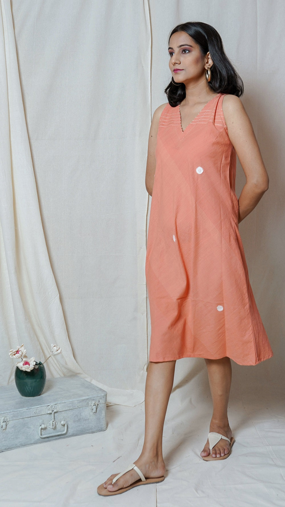 Shop peach maxi dress online at bebaakstudio.com