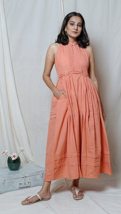 Shop peach maxi dress online at bebaakstudio.com