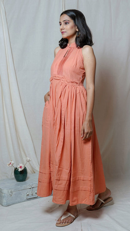 Shop peach maxi dress online at bebaakstudio.com