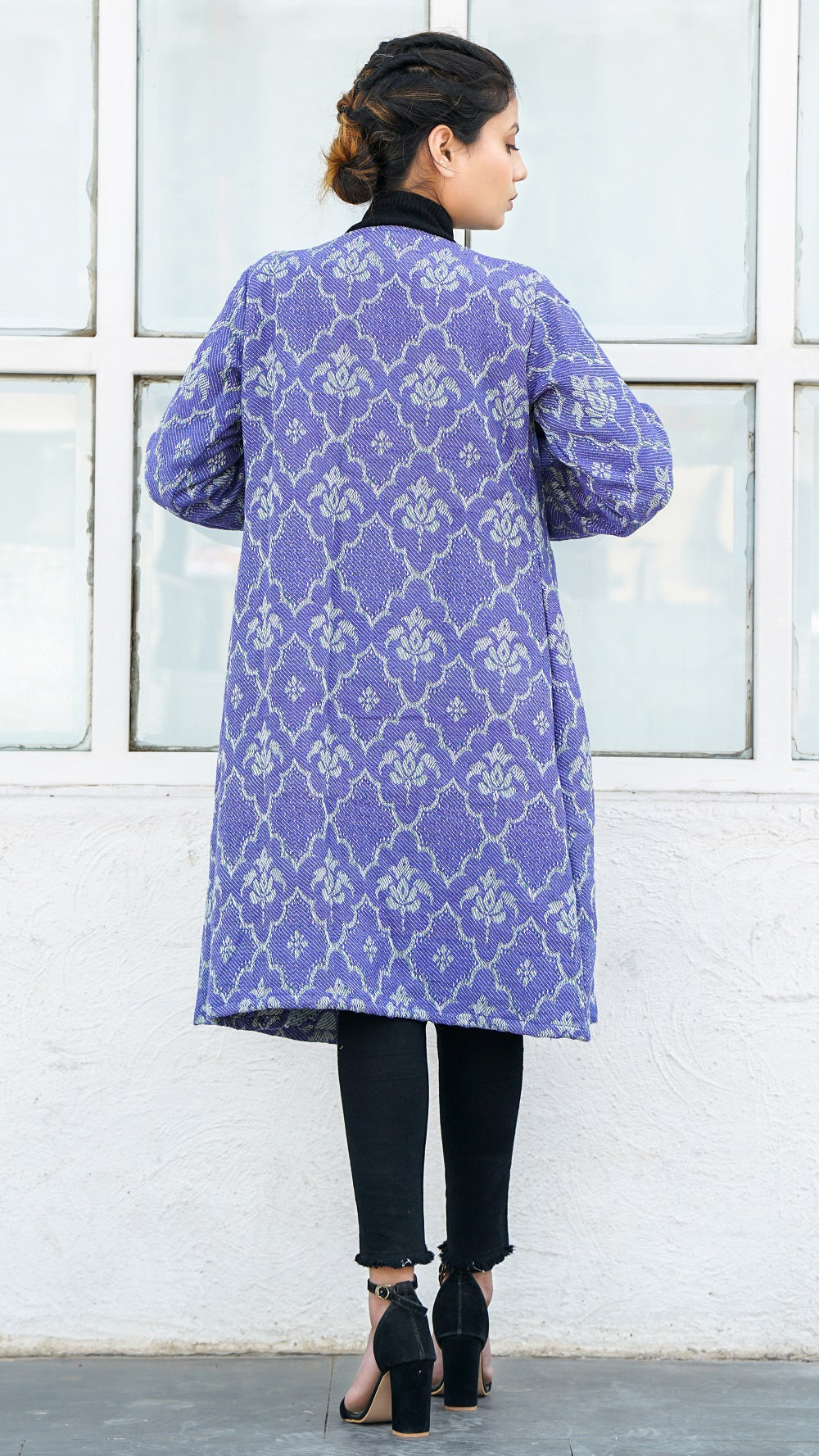 Daffodil blue jacquard overlay