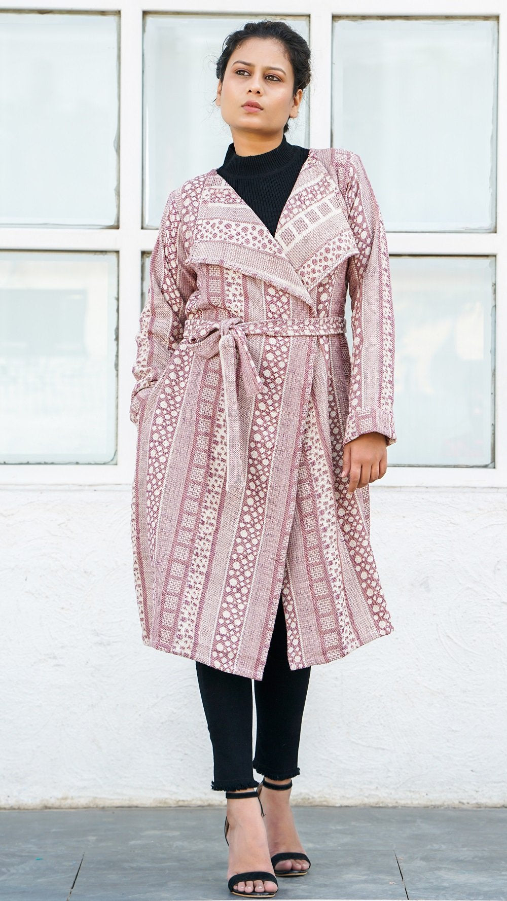 Rain drop brown jacquard overlay