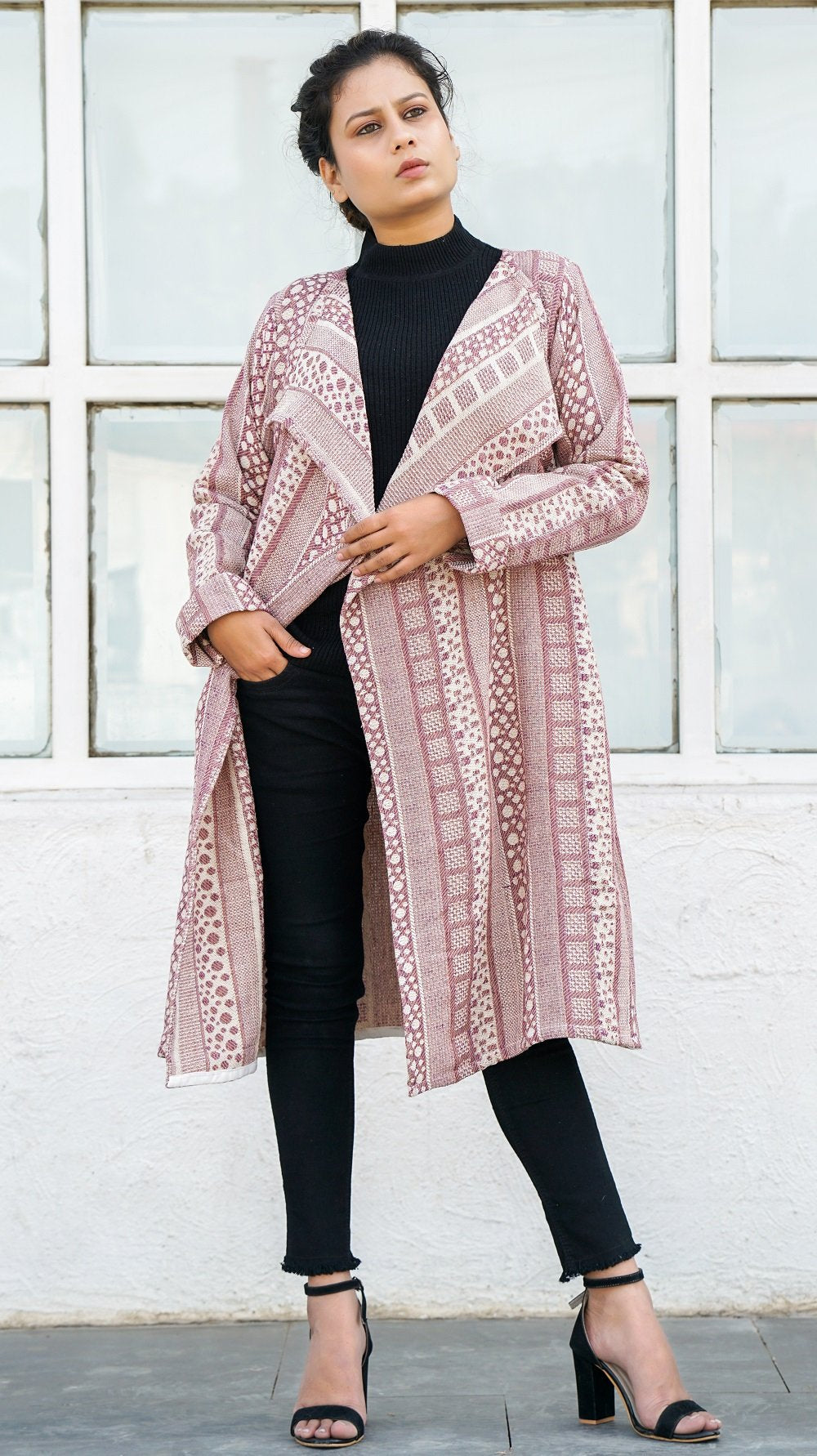 Rain drop brown jacquard overlay