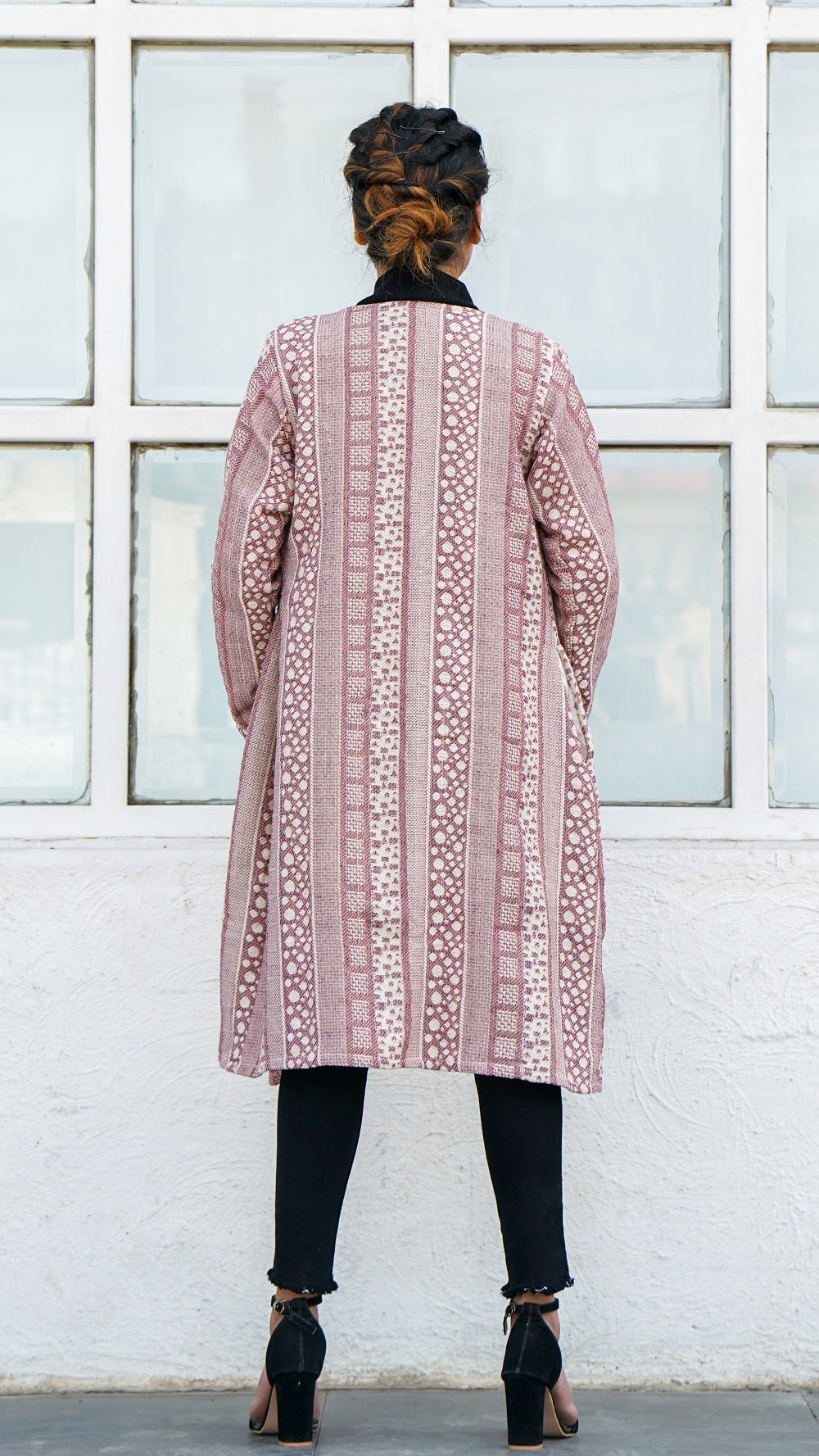 Rain drop brown jacquard overlay