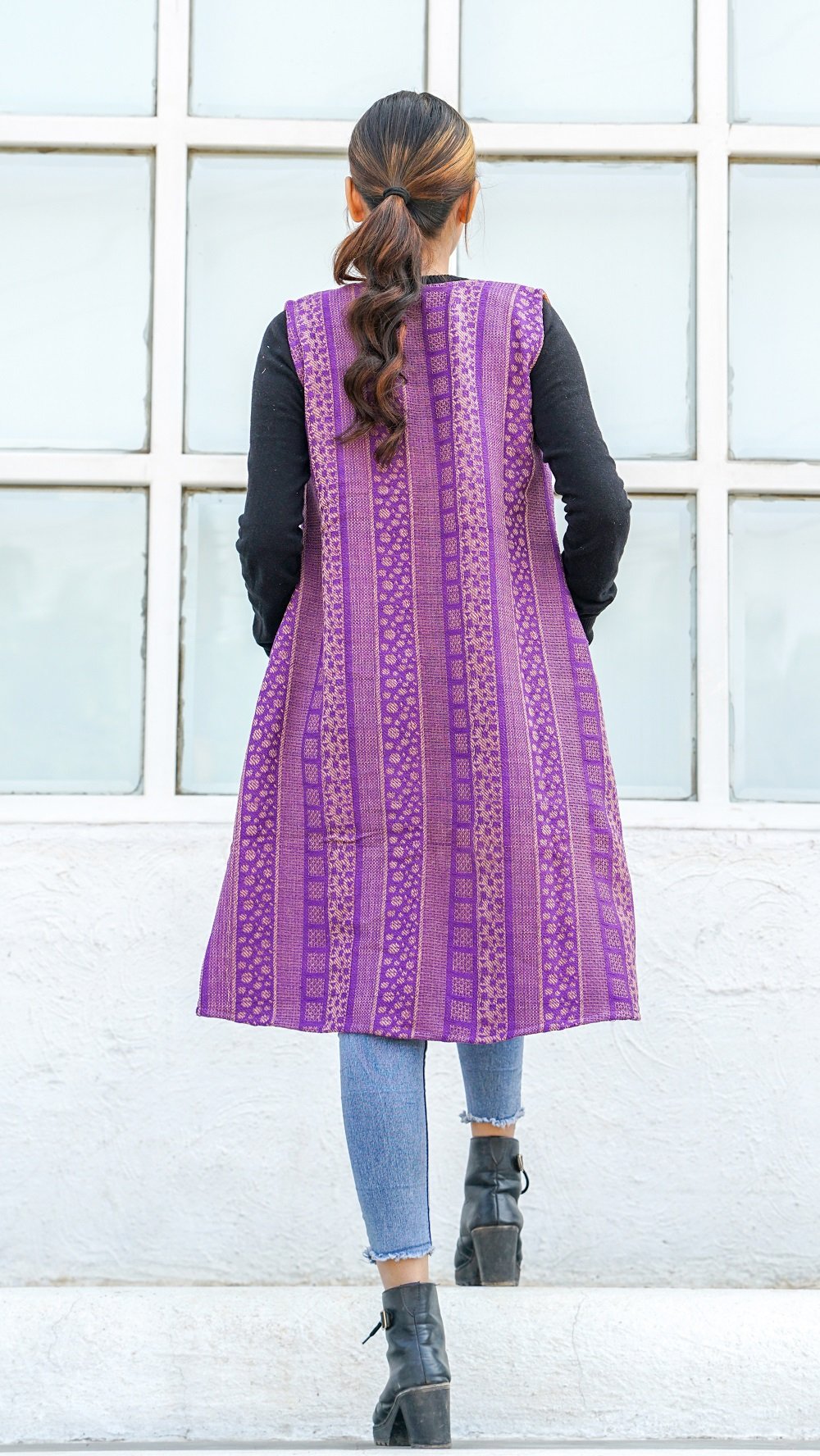 Rain drop purple jacquard overlay