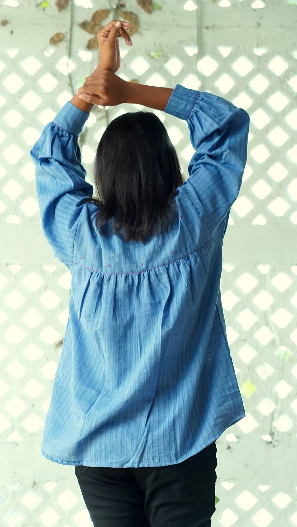 Shop blue anti fit Shirt from Bebaak online at bebaakstudio.com