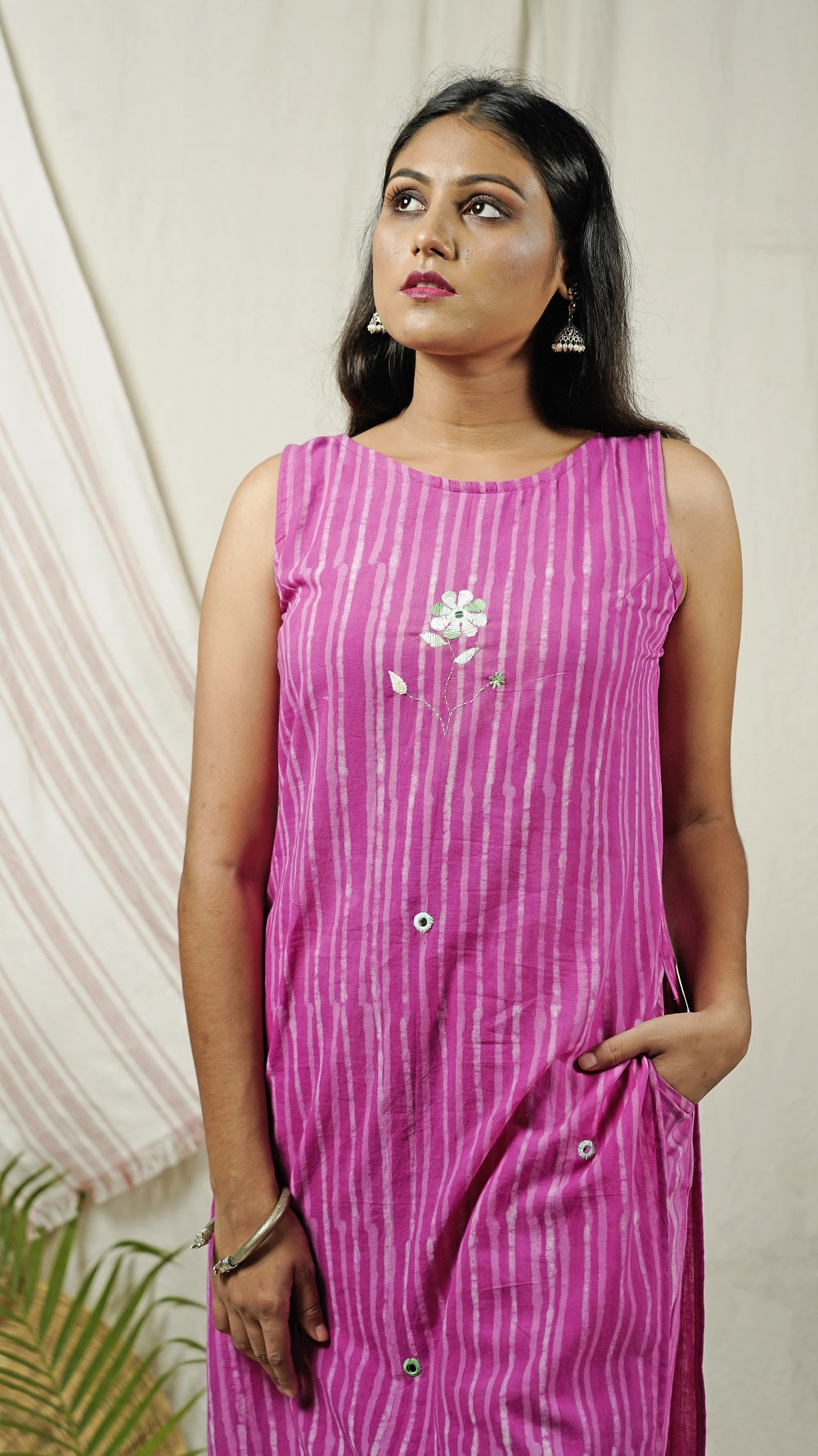 Shop tunic set: Pink boat neck tunic set online at bebaakstudio.com