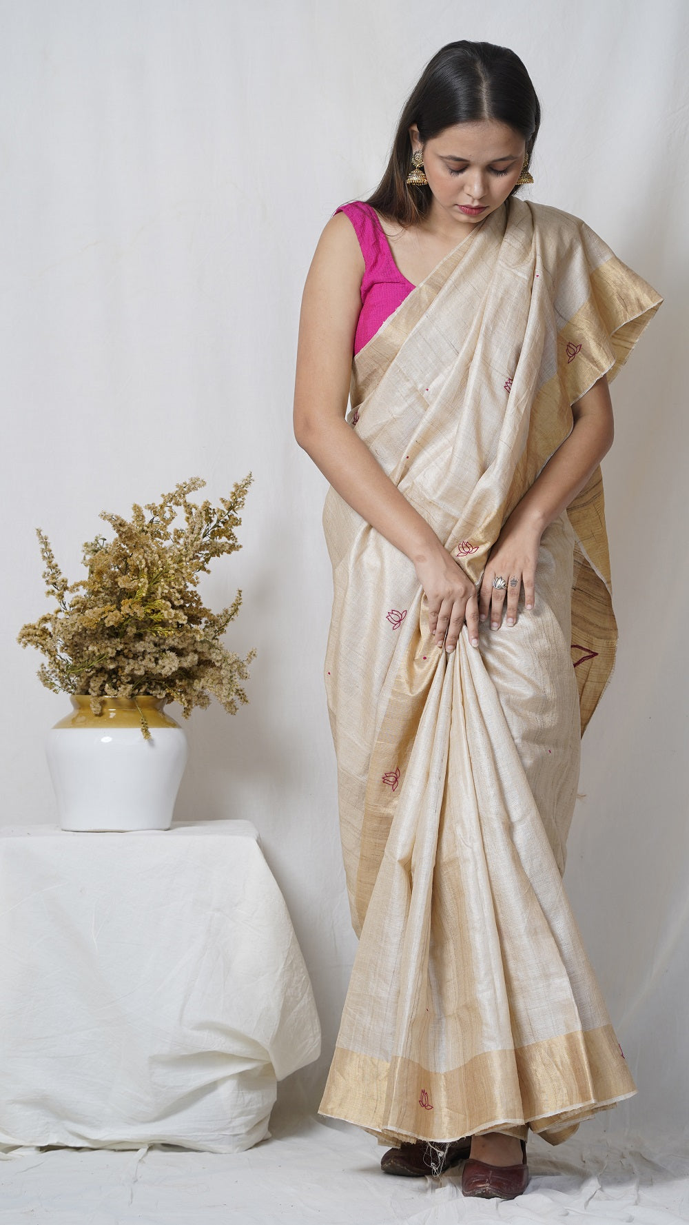 Handloom Butter soft Pure Kosa Silk Saree – Sandook Collective