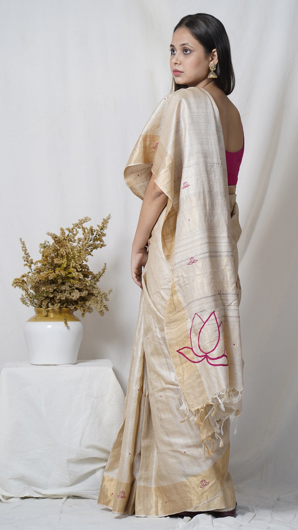 Padma pure kosa silk handloom saree online available at bebaakstudio.com