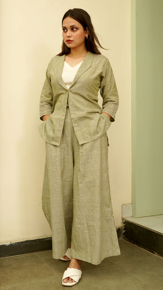 Handwoven cotton formal 3pc set online at bebaakstudio.com