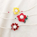 Shop handmade upcycled textile Rakhi online at bebaakstudio.com