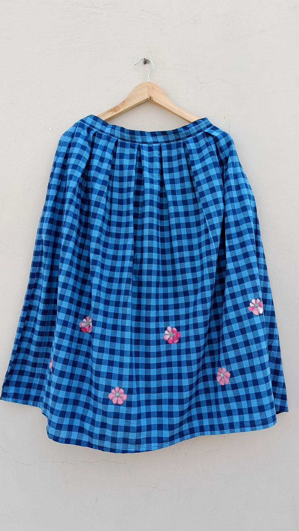 Blue skirt set: Shop Blue embroidered skirt set online at bebaakstudio.com