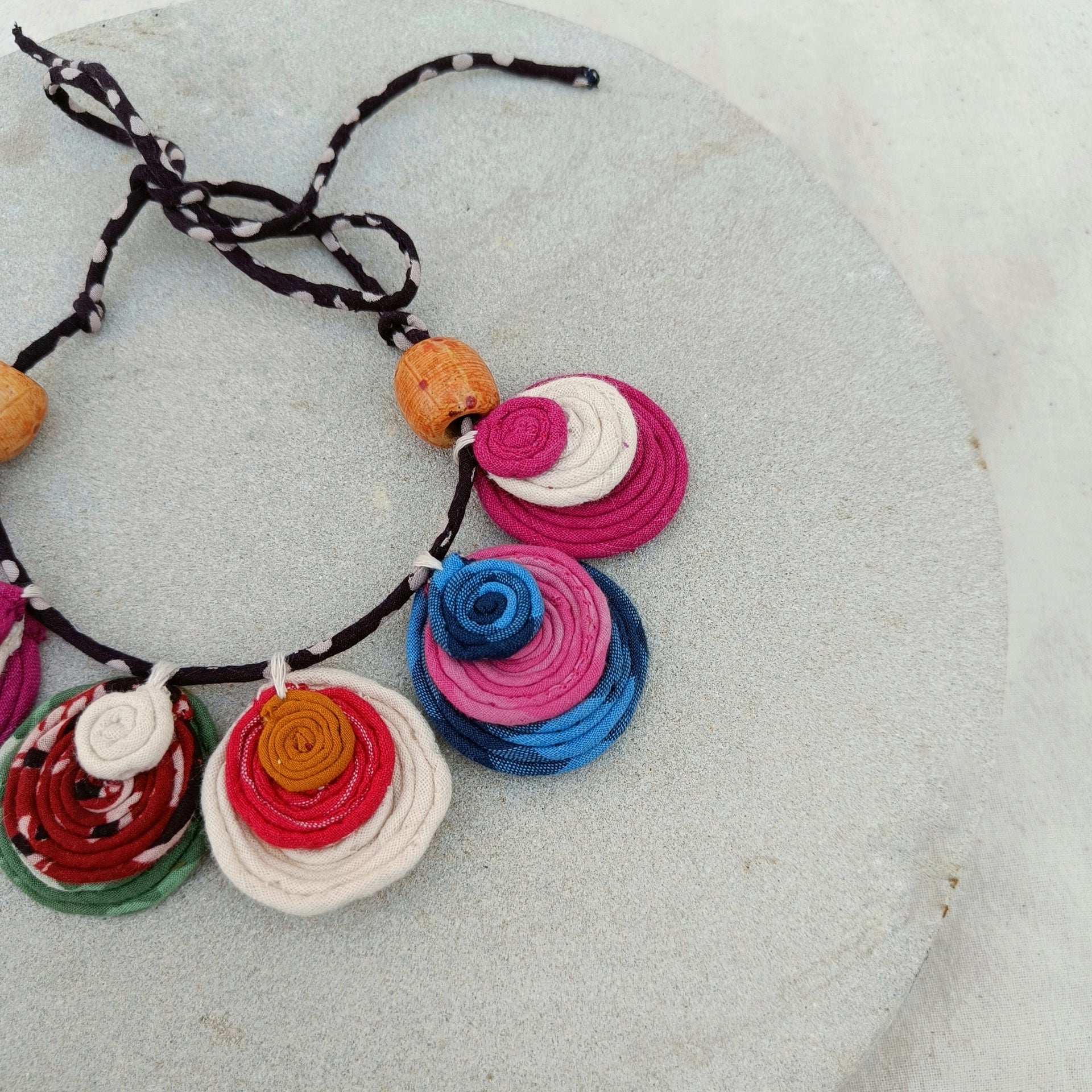 Textile Necklace: Shop Chakra Necklace online at bebaakstudio.com