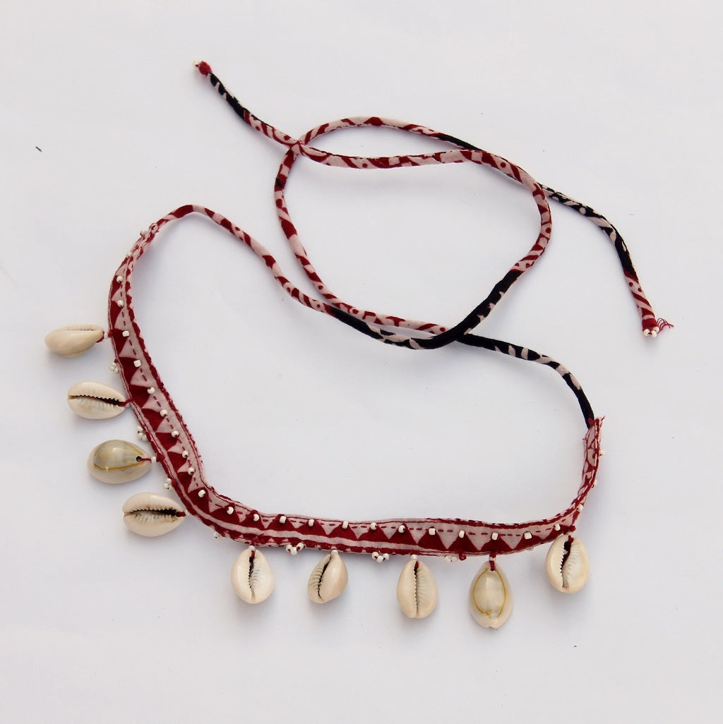 Textile jewelry: Shop Red triangle choker online at bebaakstudio.com