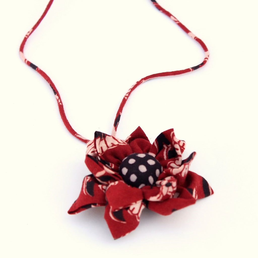 Shop Red upcycled necklace online at bebaakstudio.com