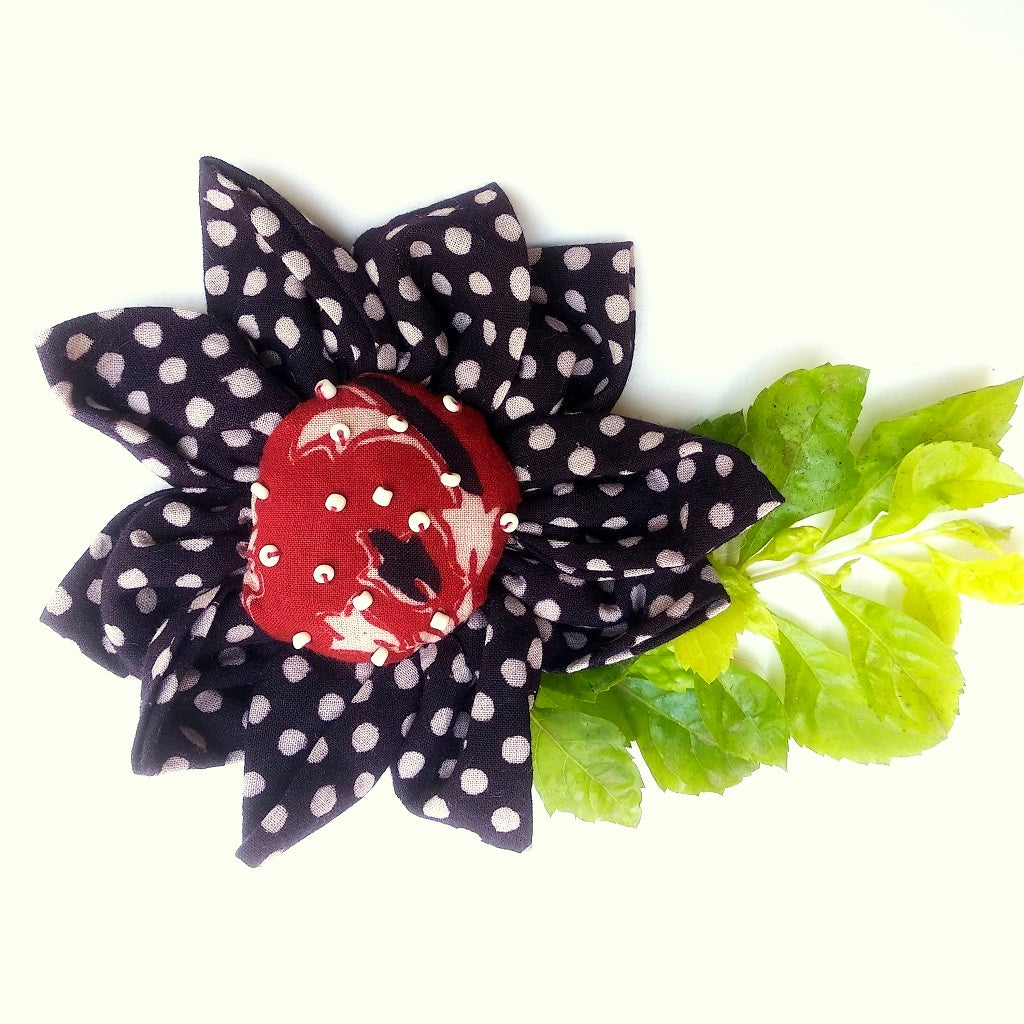 Brooch : Shop Black polka dot brooch online at bebaakstudio.com