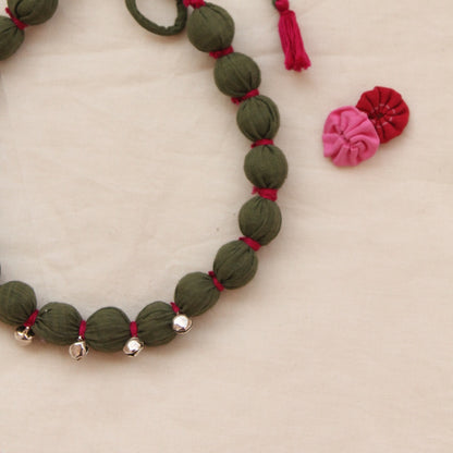 Green ghunghroo necklace 