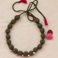 Green ghunghroo necklace 
