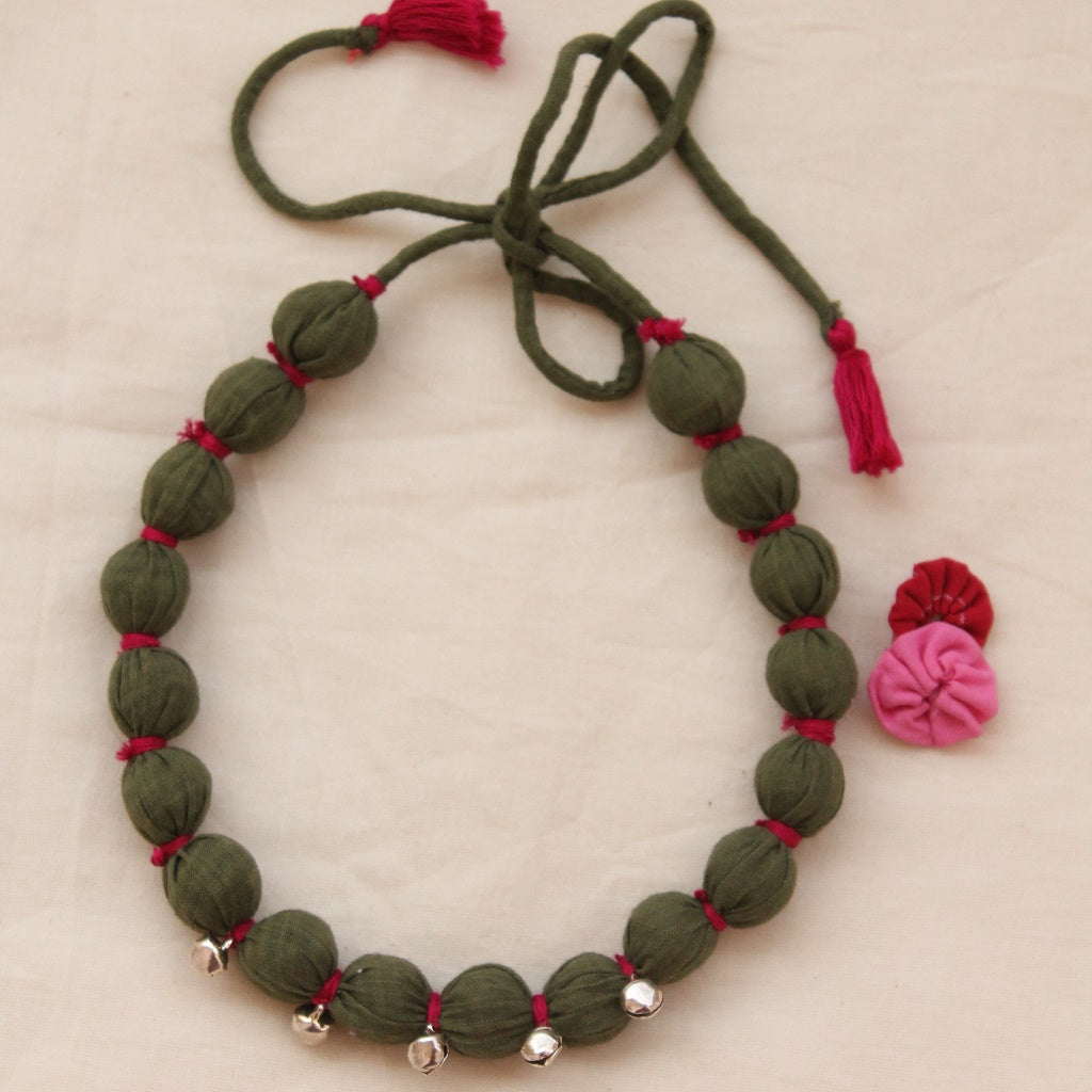 Green ghunghroo necklace 