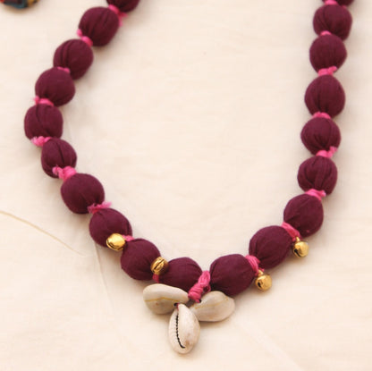 Maroon long necklace