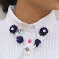 Blue pearl floral collar chain