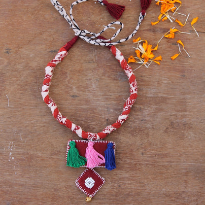 Multicolor boho necklace online at bebaakstudio.com